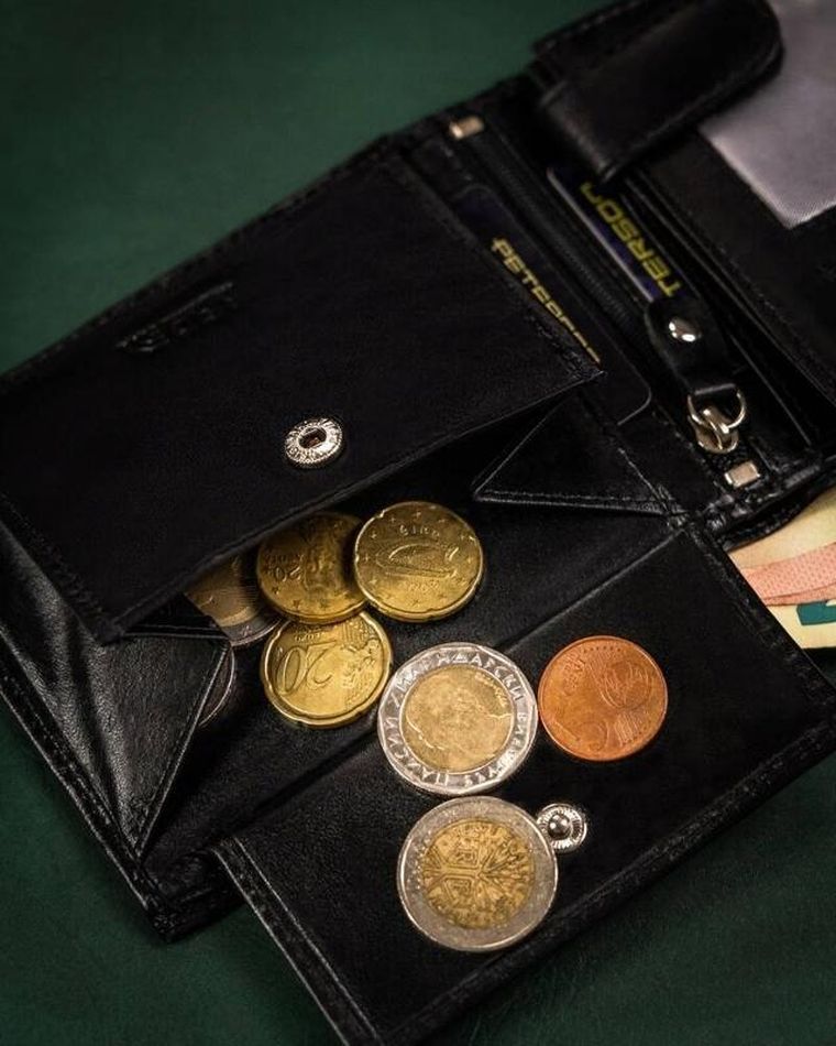 Zestaw prezentowy: Portfel, Brelok, czarny, skórzany, Peterson