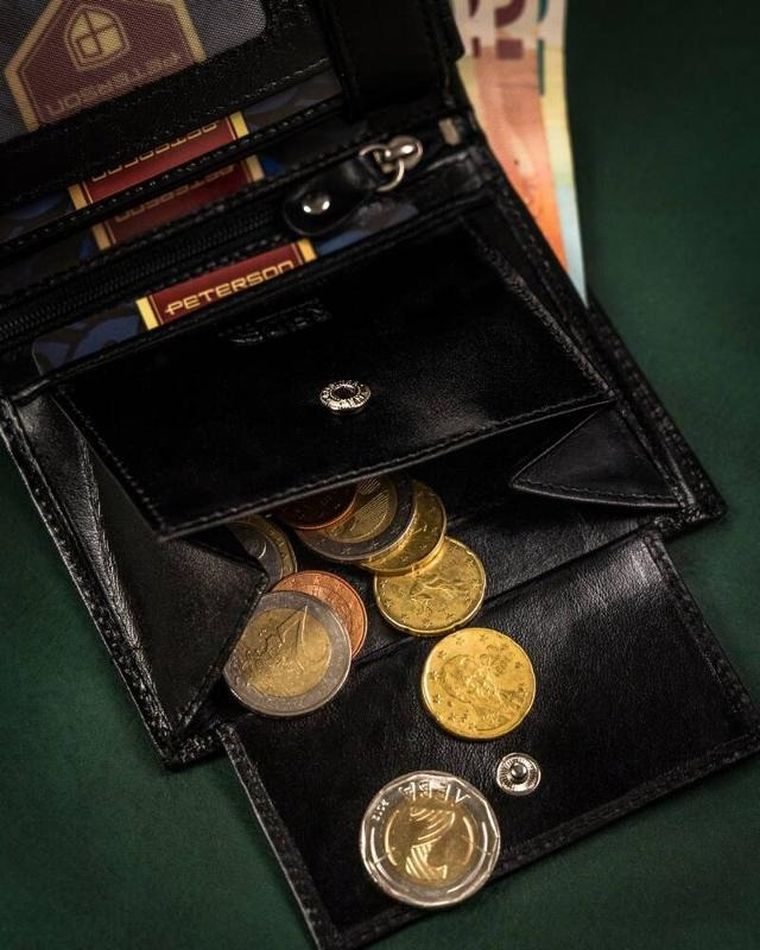 Zestaw prezentowy: Portfel skórzany, Brelok, czarny, Peterson