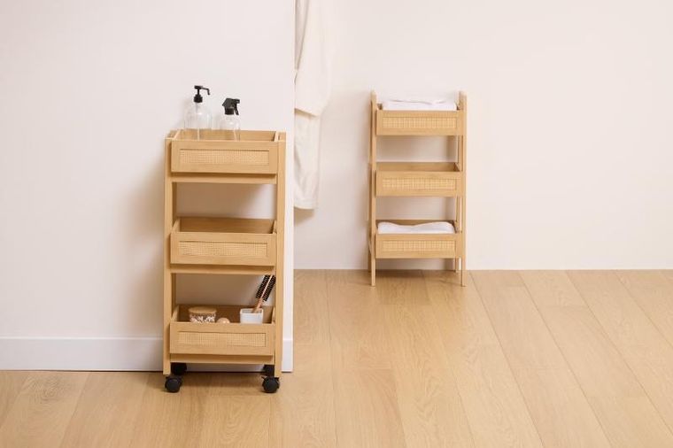 5five Simply Smart, Cane, regał z półkami z plecionką wiedeńską, 40-34,2-80 cm