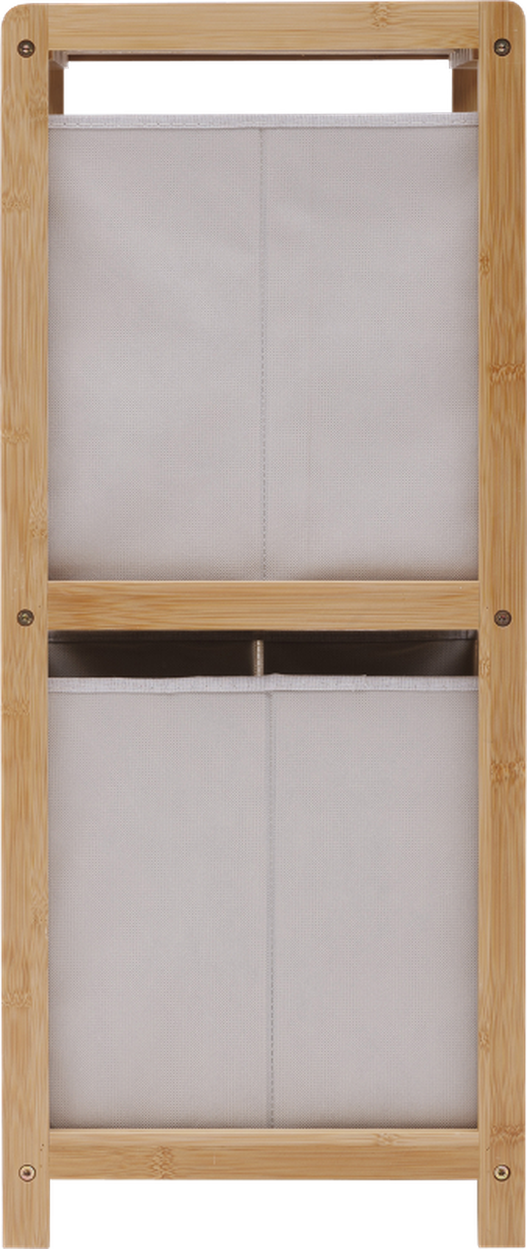 5five Simply Smart, Tidy, regał bambusowy z dwoma materiałowymi koszami, 34,7-33-77,5 cm