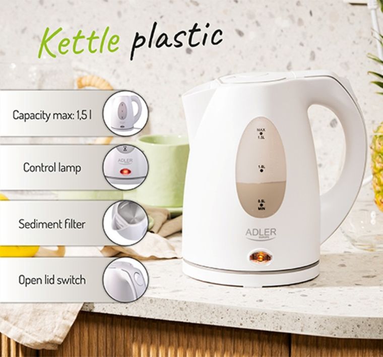 Adler, czajnik elektryczny AD 1207, 1.5 l