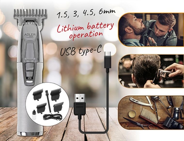 Adler, trymer profesjonalny, USB, AD 2836S