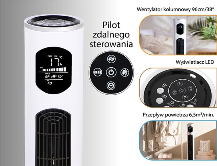 Adler, wentylator kolumnowy, 96 cm