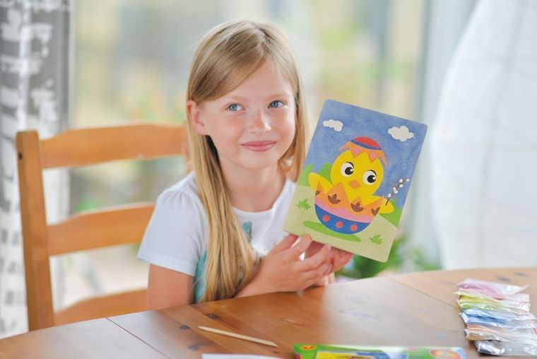 Alexander, Piaskowe malowanki, wielkanocny kurczaczek i zajączek, zestaw artystyczny