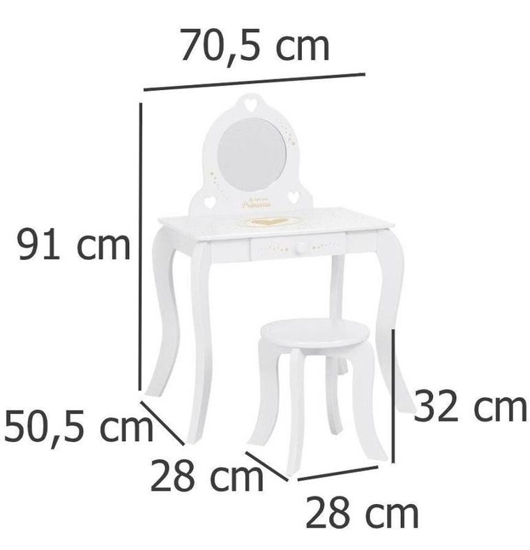 Atmosphera for kids, toaletka dla dziewczynki z lustrem