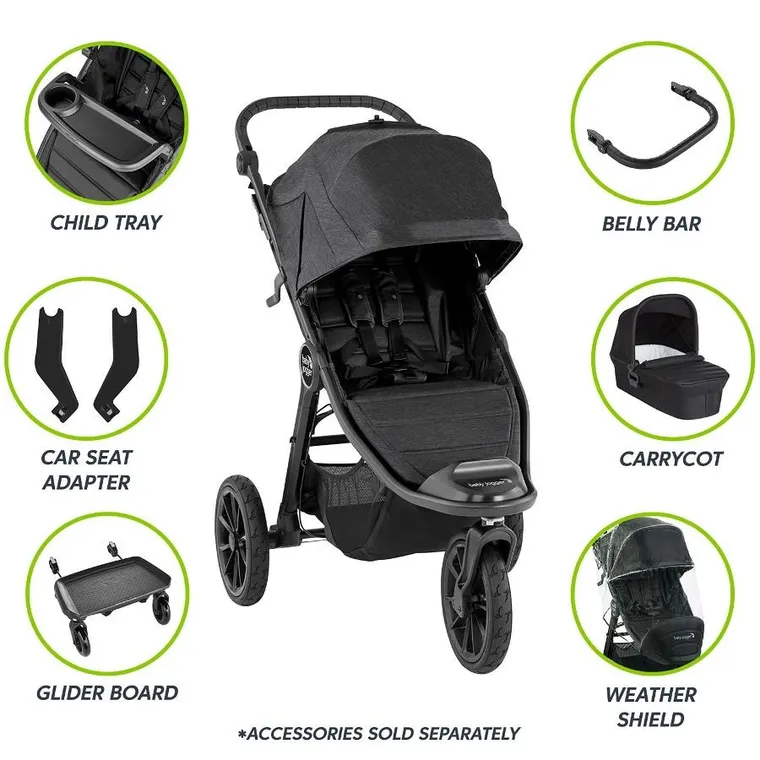 Baby Jogger, City Elite 2w1, wózek spacerowy z gondolą, terenowy, briar green
