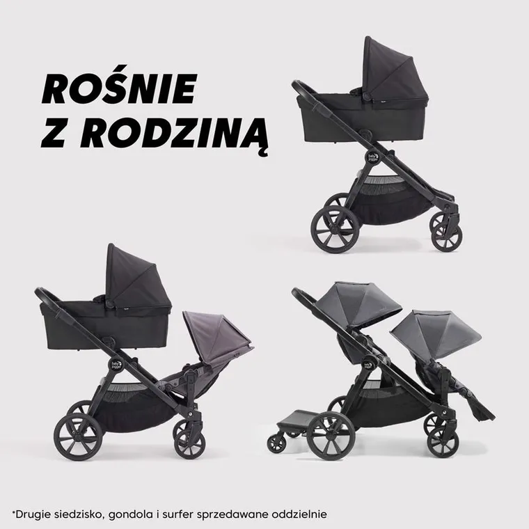 Baby Jogger, City Select 2, wózek modułowy z dwoma siedziskami, radiant slate