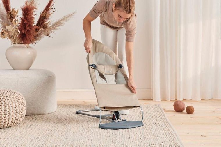 BabyBjörn, Balance Soft Woven, leżaczek, Khaki, beżowy