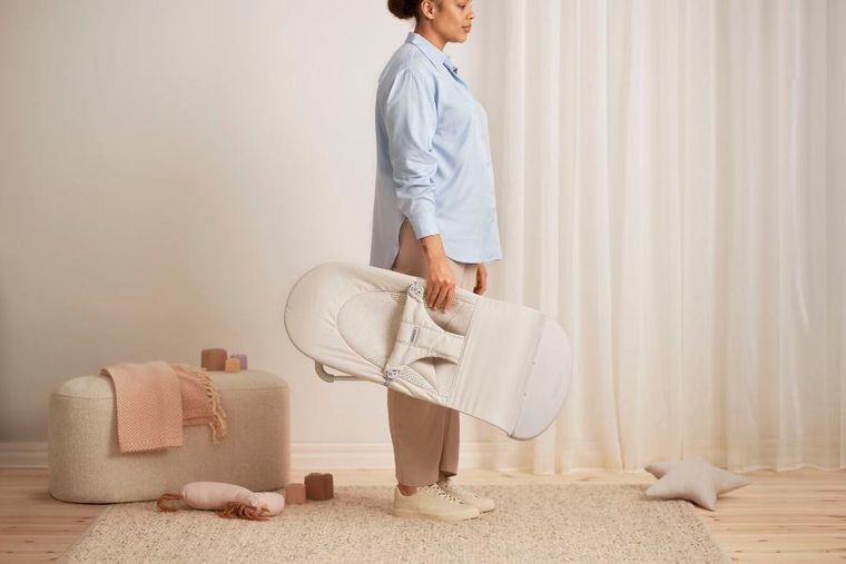 BabyBjörn, Balance Soft Woven/Jersey, leżaczek, Tri Fabric, jasny beż