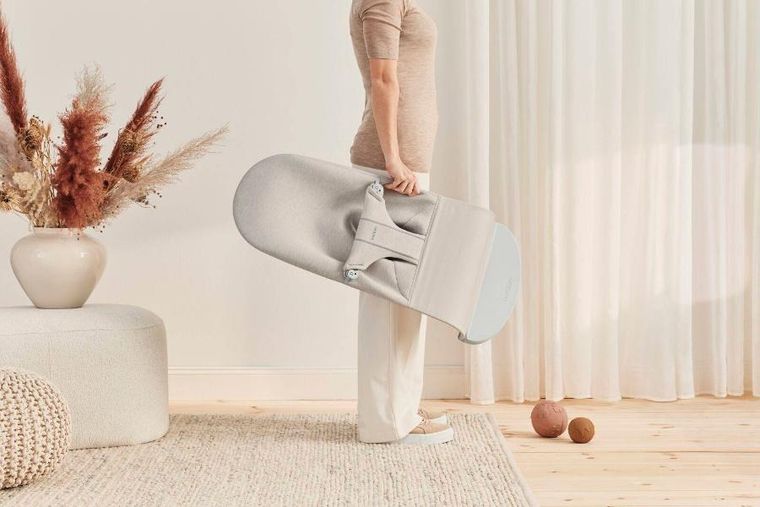 BabyBjörn, Bliss 3D Jersey, leżaczek, jasnobeżowy + Googly Eyes Pastels, zabawka niemowlęca