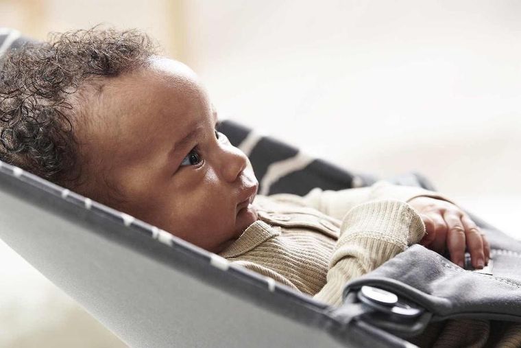 BabyBjörn, Bliss Cotton, leżaczek, antracyt, landscape