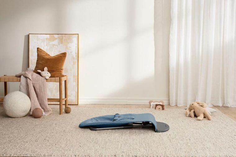 BabyBjörn, Bliss Woven, leżaczek bujaczek, melanżowy niebieski