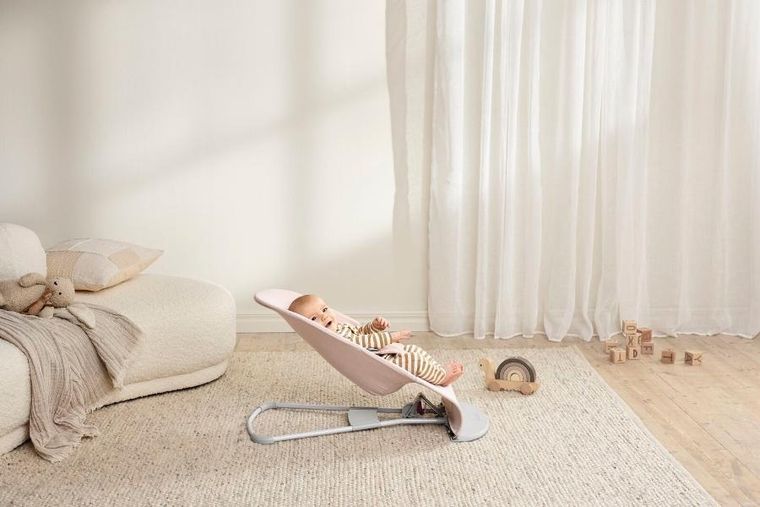 BabyBjörn, Bliss Woven, leżaczek, jasny róż, melanż