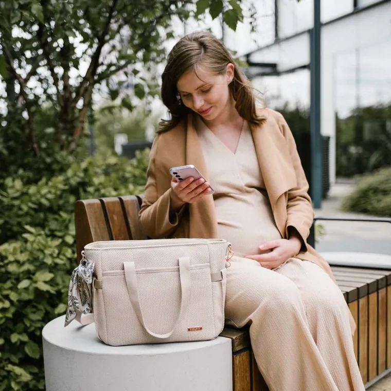 BabyOno, Carmen, torba do wózka dla mamy, beżowa