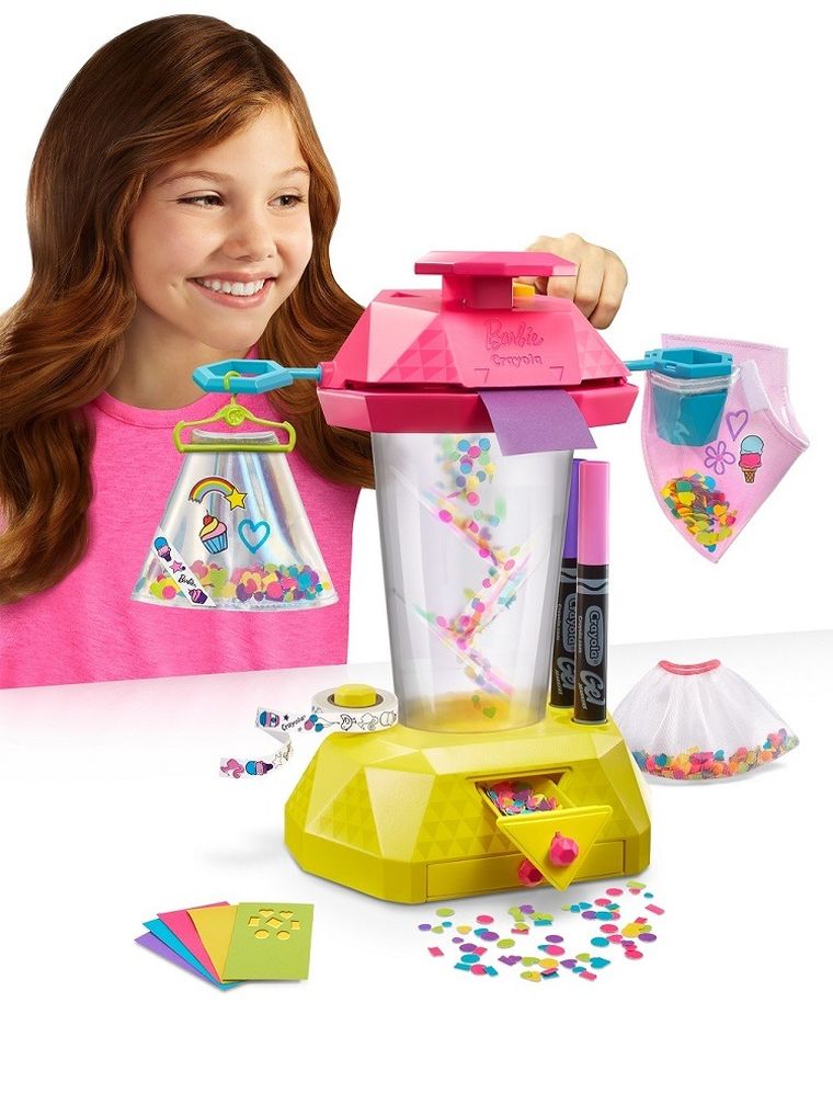 Barbie Crayola, Studio spódniczek konfetti, zestaw kreatywny z lalką i akcesoriami