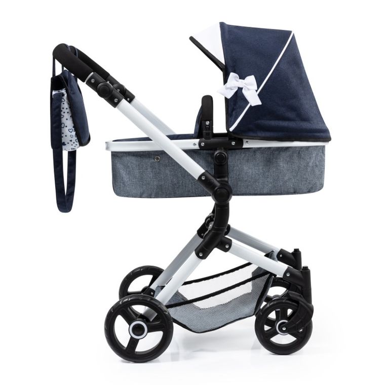 Bayer Design, Neo Vario Combi, głęboki wózek dla lalek z torbą, granatowy