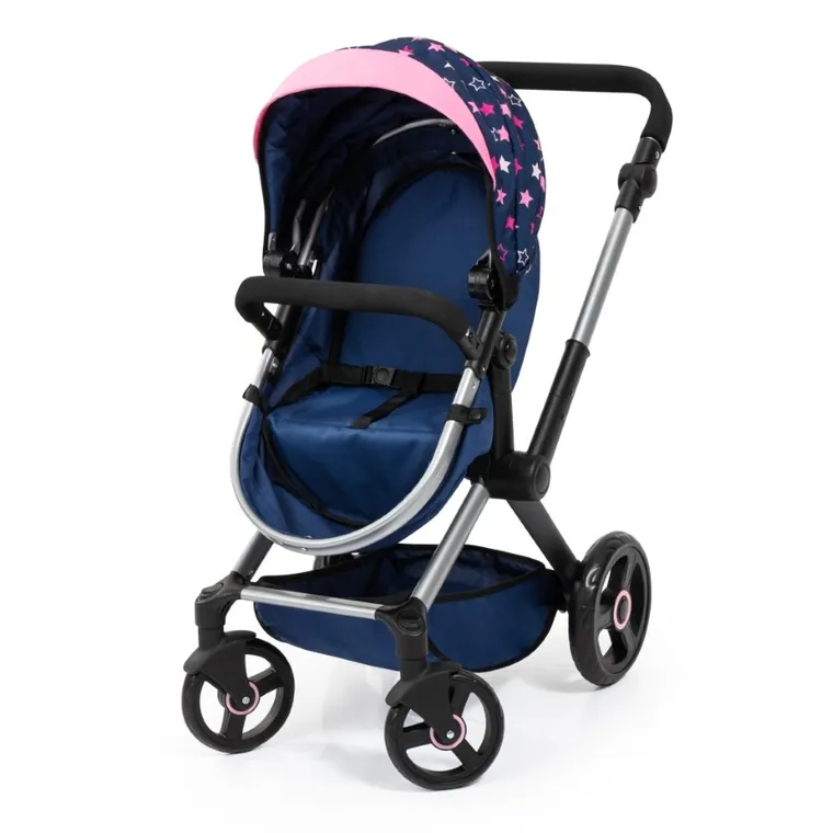 Bayer Design, Xeo Combi, głęboki wózek dla lalek z torbą, niebieski z wróżką