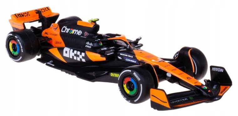 Bburago, Formula Racing, McLaren MCL36 MCL60, #4 Lando Norris, bolidy F1, modele pojazdów, 1:43