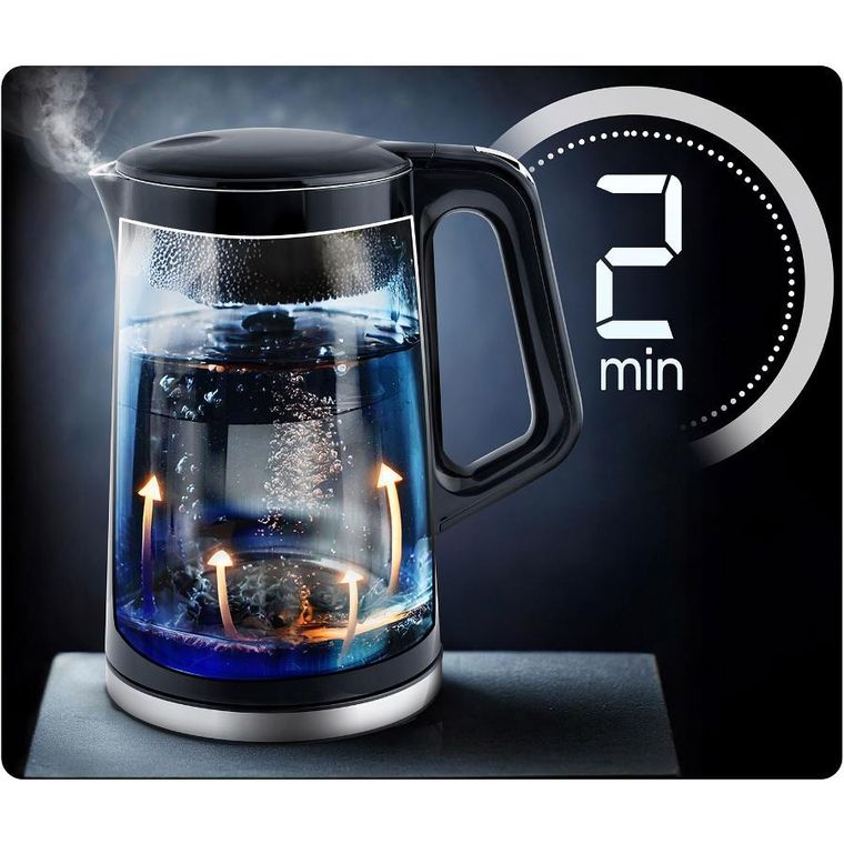 Berdsen, czajnik elektryczny, czarno-srebrny, 1,7l, BD-71