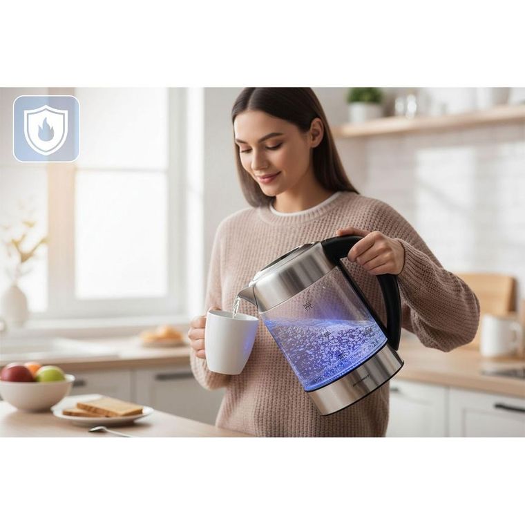 Berdsen, czajnik elektryczny, szklany z regulacją temperatury, 1,7l, 2200W, BD-714