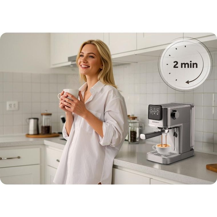 Berdsen, ekspres do kawy kolbowy, 20 bar, srebrny, BD-770