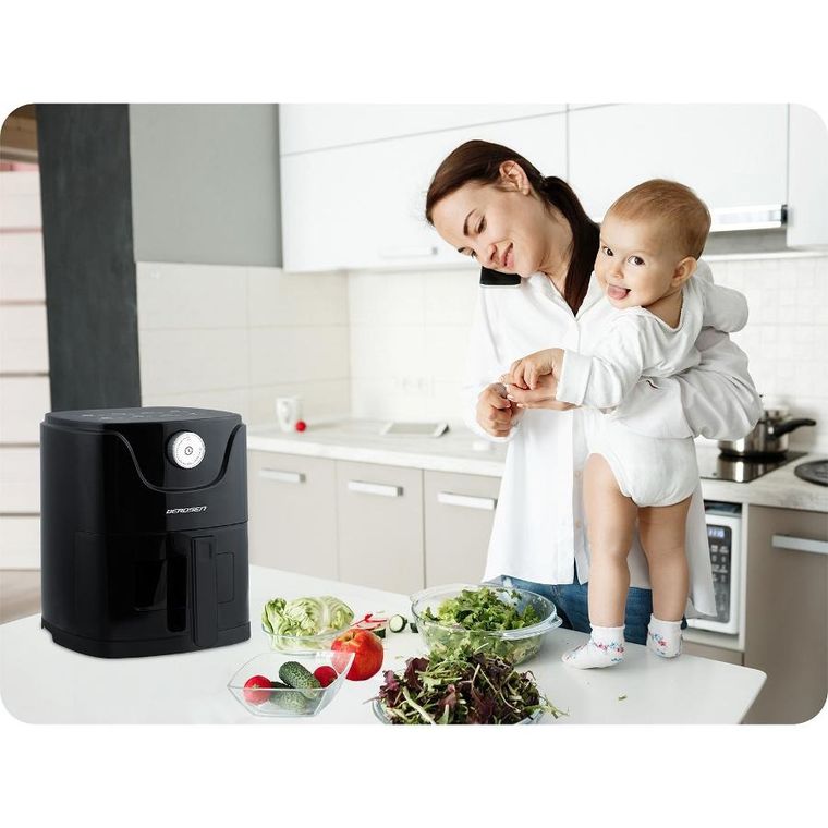 Berdsen, frytkownica beztłuszczowa, air fryer, czarny, 2,5l, BD-654