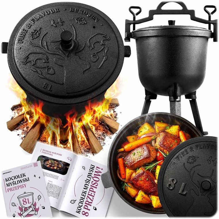 Berdsen, kociołek żeliwny, 8l