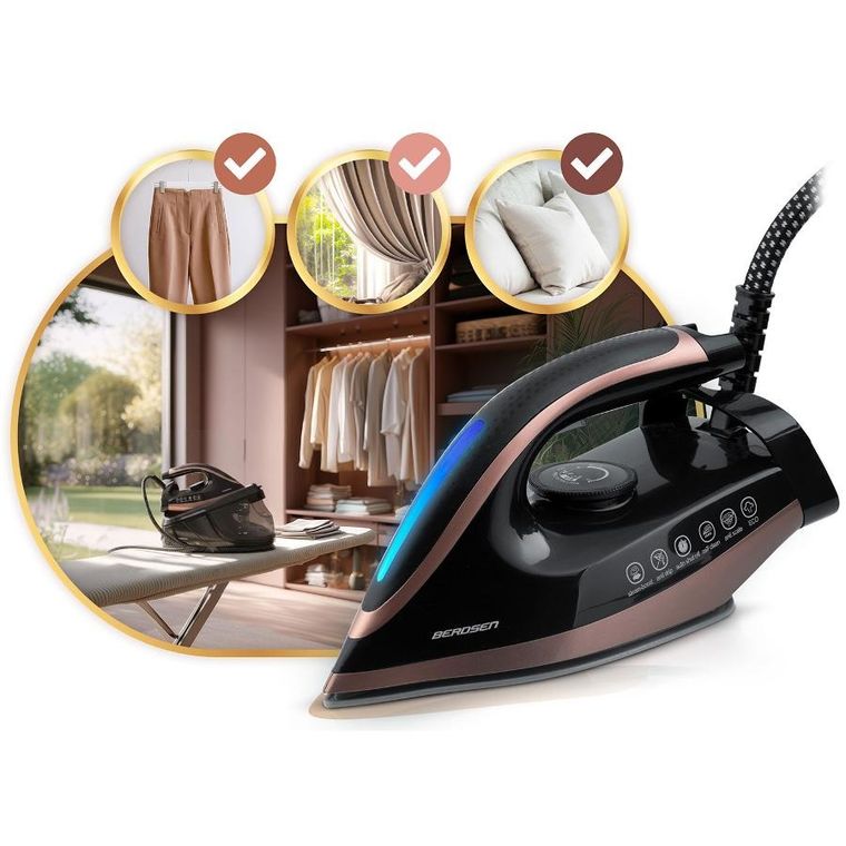 Berdsen, stacja parowa żelazko, generator pary, ceramiczna powłoka, 3000W, BD-334