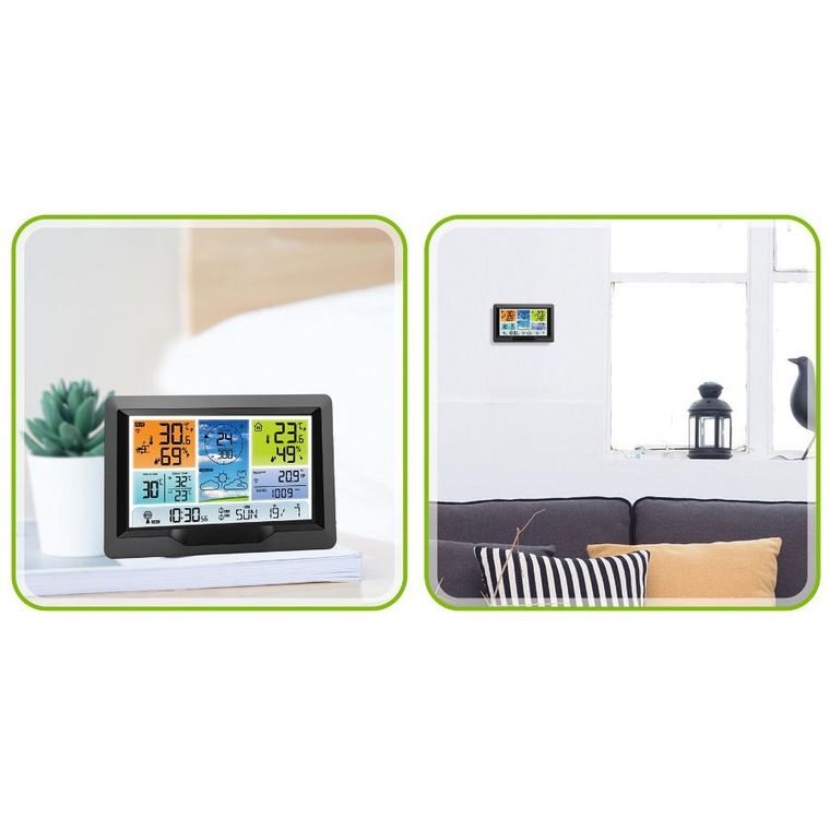 Berdsen, stacja pogodowa z wyświetlaczem, grafitowa