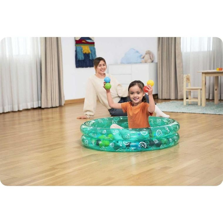 Bestway, basen dmuchany z piłeczkami, okrągły, owoce, 20-91 cm