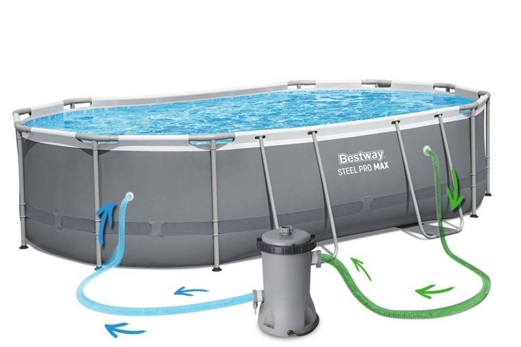 Bestway, basen ogrodowy, stelażowy, 488-305-107 cm, zestaw 18w1
