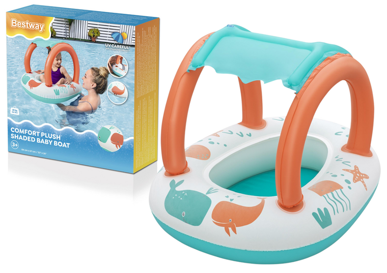 Bestway, dmuchany ponton dla dzieci, z daszkiem