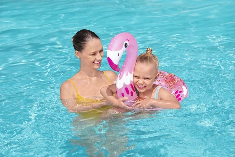 Bestway, koło do pływania z brokatem, łabędź, flaming