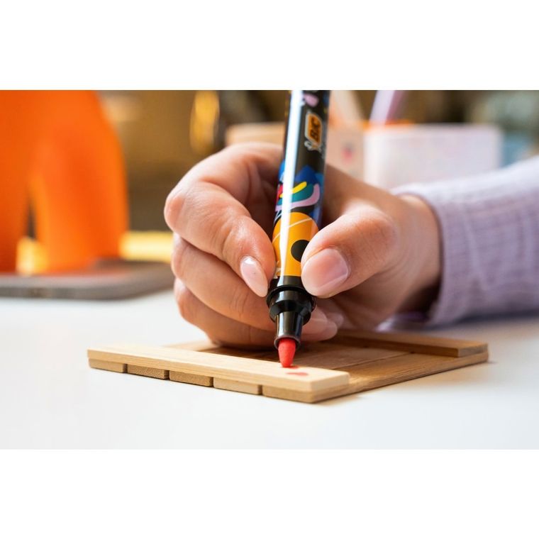 Bic, Intensity Classic Paint, markery akrylowe, białe, 12 szt.