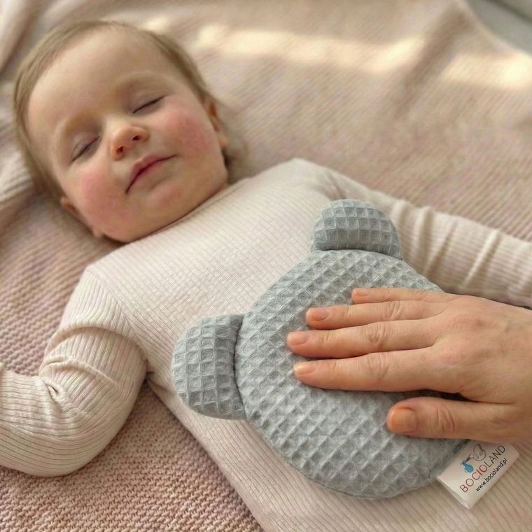 Bocioland, Miś, termofor z pestek wiśni z lawendą, wafel, szary