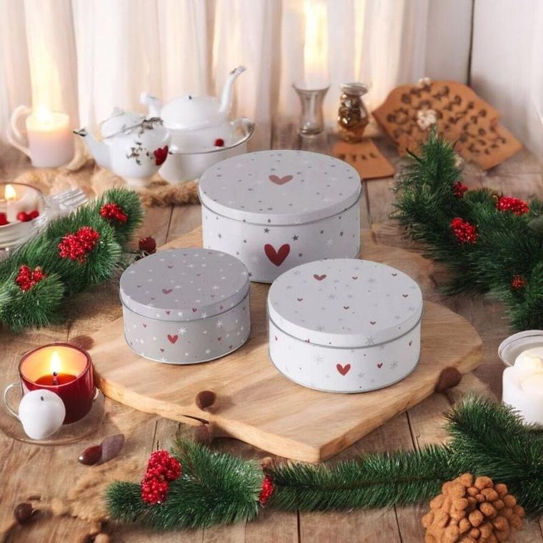 Boltze Home, Anella, zestaw trzech puszek do przechowywania, średnica 14-20 cm