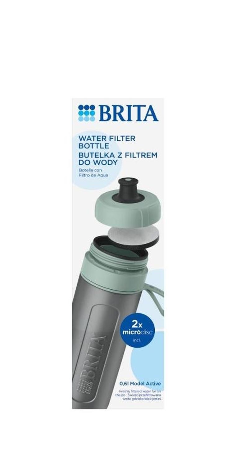 Brita Active, butelka filtrująca, pastelowa zieleń, 2 dyski
