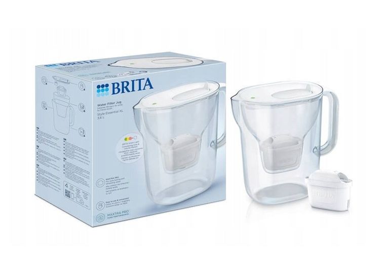 Brita, Style Essential, dzbanek filtrujący, XL, biały + MX Pro Pure Performance, filtr