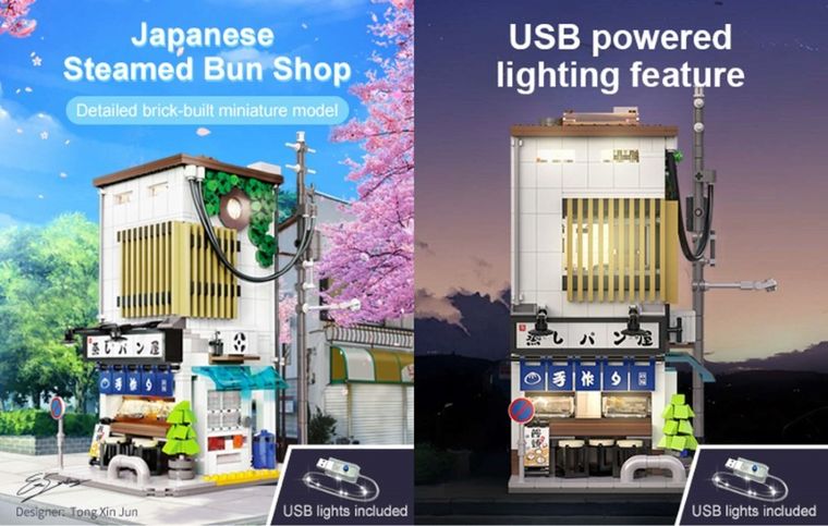Cada, Japoński sklep z bułeczkami na parze, klocki kolekcjonerskie, 1108 elementów
