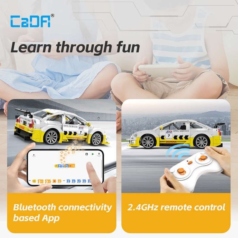 Cada, Opel Astra V8 Coupe, Dual Mode, pojazd zdalnie sterowany, biały, 1:20, 330 elementów