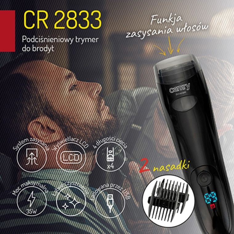 Camry, podciśnieniowy trymer do brody