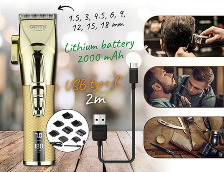 Camry, profesjonalna maszynka do strzyżenia włosów z wyświetlaczem LCD, CR 2835G