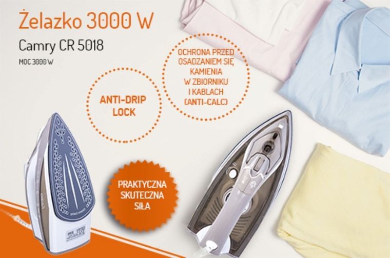 Camry, żelazko, 3000W, CR 5018
