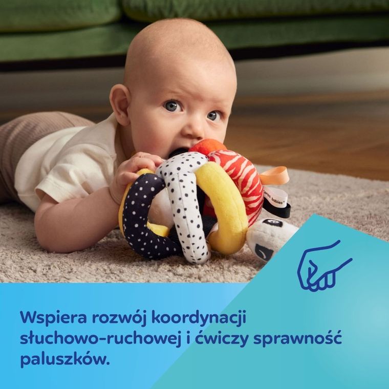 Canpol babies, BabiesBoo, sensoryczna piłka z grzechotką i piszczkiem