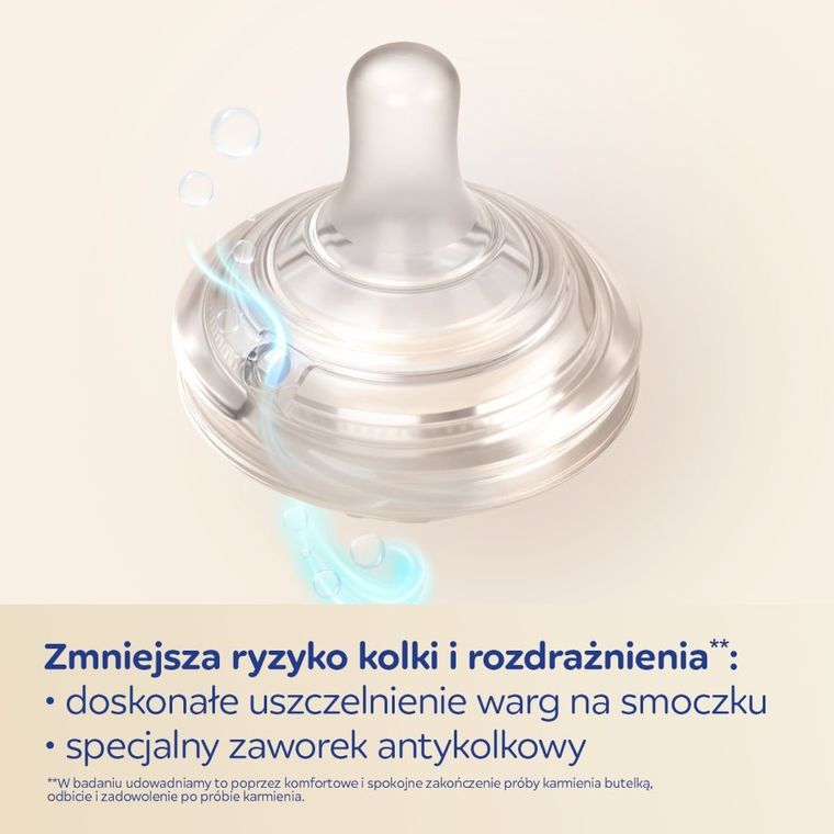 Canpol babies, Natural Shape, butelka ze smoczkiem dwustrefowym, 260 ml