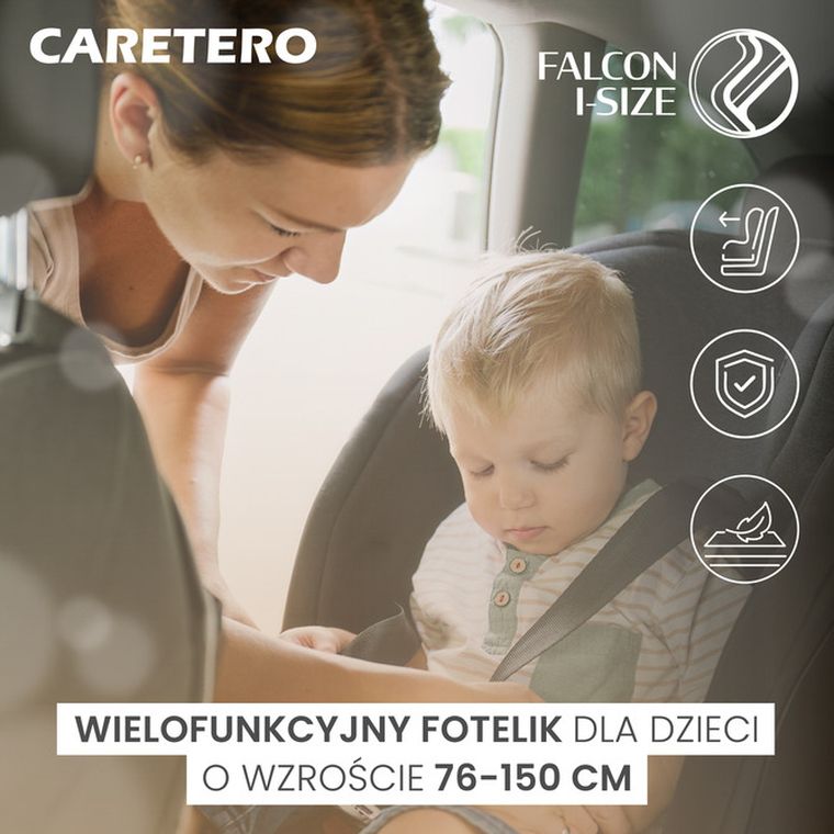 Caretero, Falcon i-Size, fotelik samochodowy, green, 76-150 cm