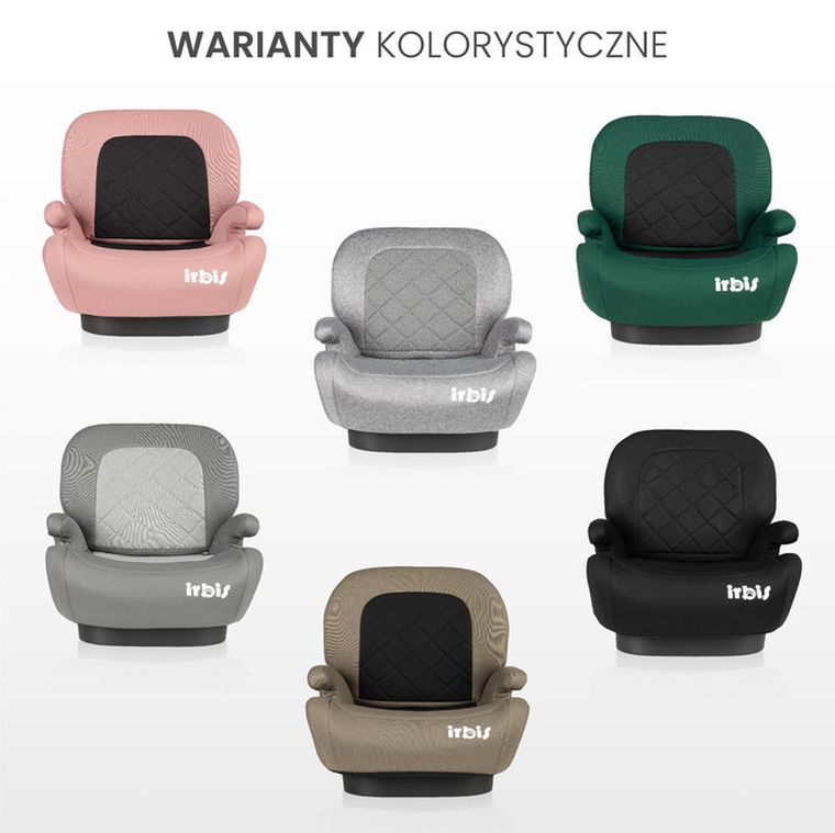 Caretero, Irbis, fotelik samochodowy, podstawka, i-Size, black, 125-150 cm
