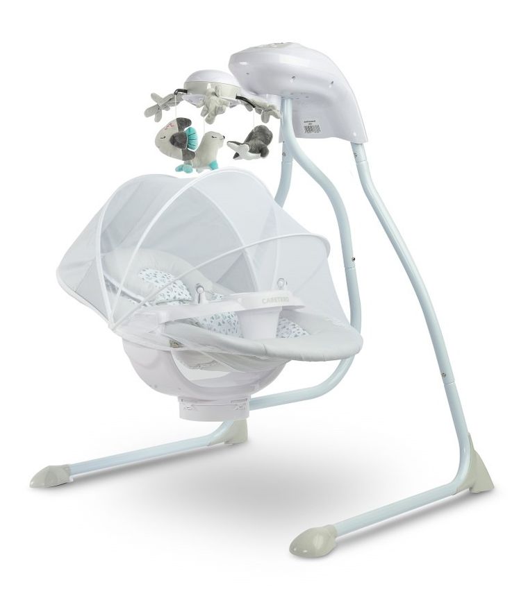 Caretero, Raffi, huśtawka, krzesełko, leżaczek, 3w1, Grey