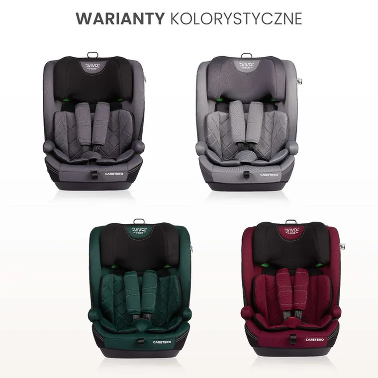 Caretero, Vivo i-Size, fotelik, burgundy, 76-150 cm