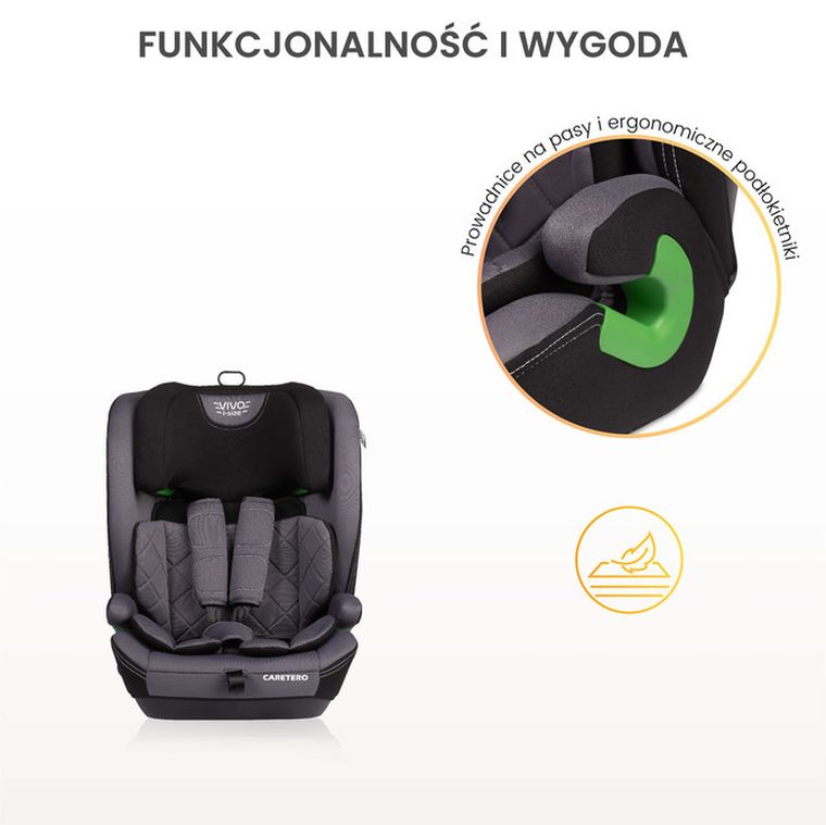 Caretero, Vivo i-Size, fotelik, emerald, 76-150 cm